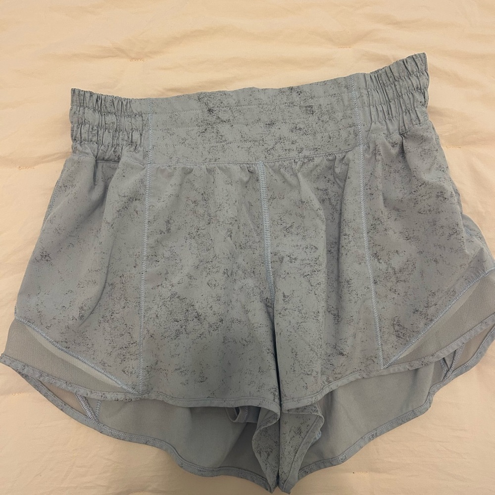 Pastel blue design Lululemon hotty hot shorts